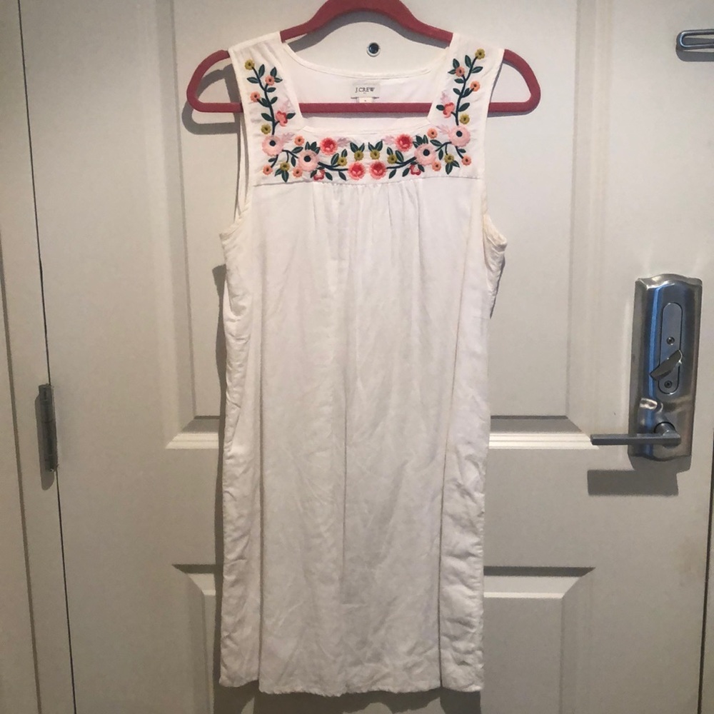 J. Crew White Cotton Shift Dress